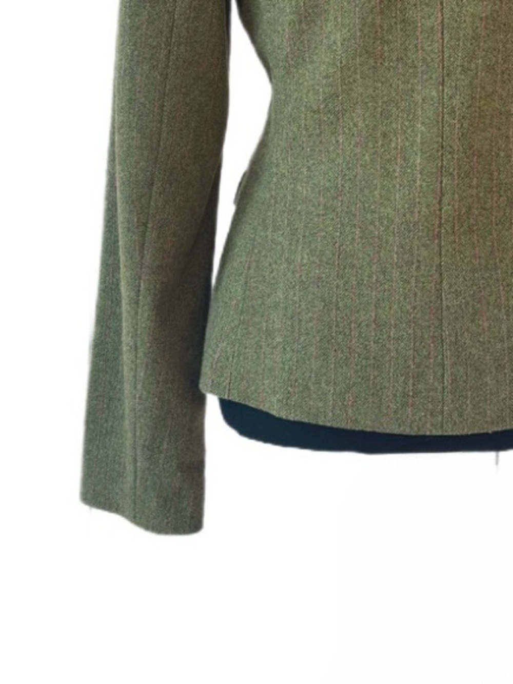 LILLY PULITZER military green tweed style pink pinstripe long sleeve jacket - Picture 11 of 13